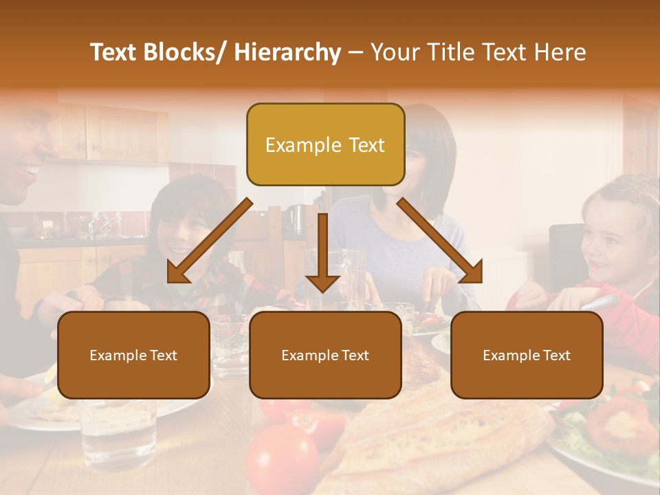 Middle Aged Happy Eating PowerPoint Template