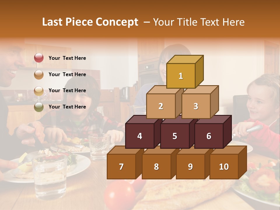 Middle Aged Happy Eating PowerPoint Template