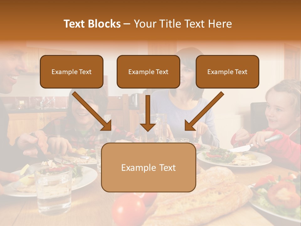 Middle Aged Happy Eating PowerPoint Template
