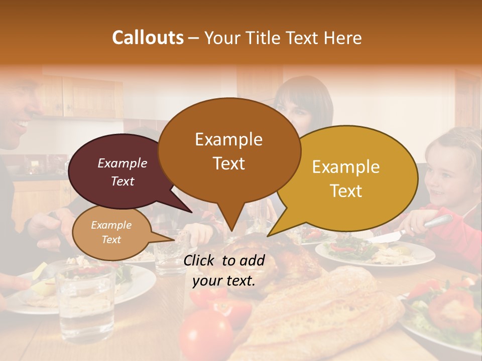 Middle Aged Happy Eating PowerPoint Template