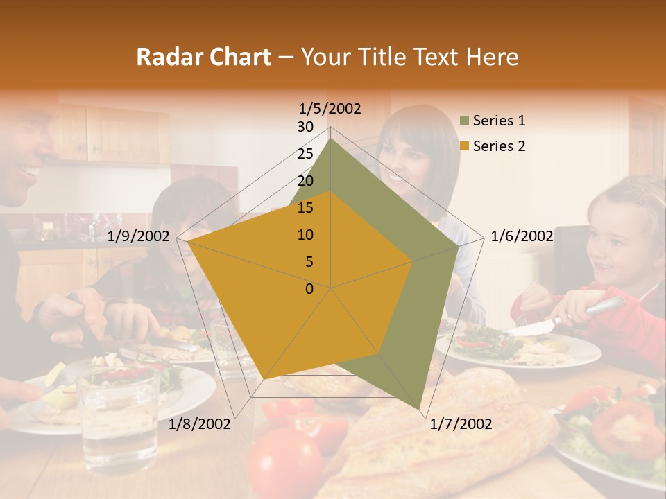 Middle Aged Happy Eating PowerPoint Template