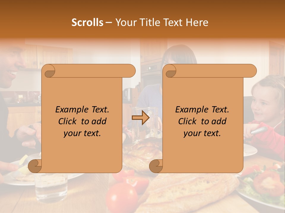 Middle Aged Happy Eating PowerPoint Template