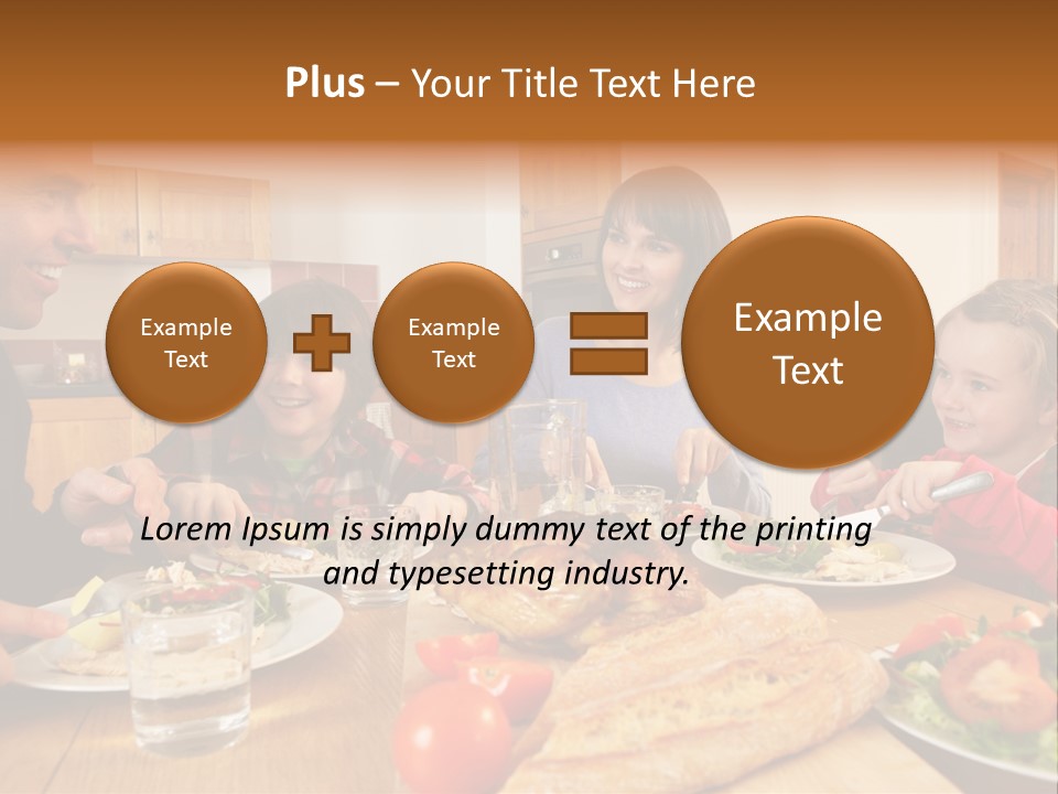 Middle Aged Happy Eating PowerPoint Template