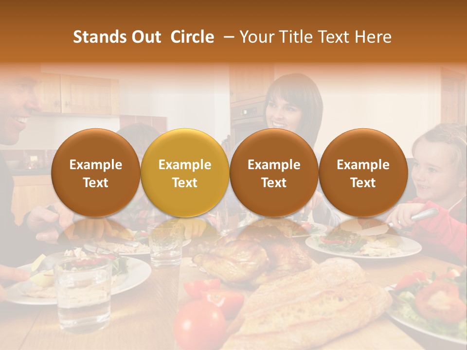 Middle Aged Happy Eating PowerPoint Template