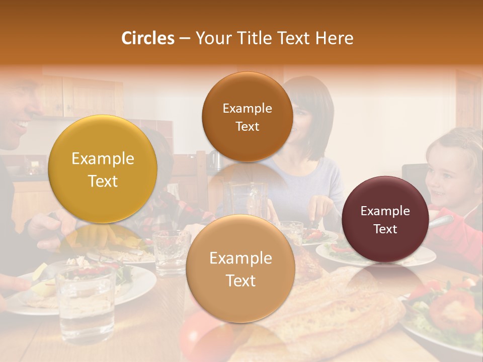 Middle Aged Happy Eating PowerPoint Template