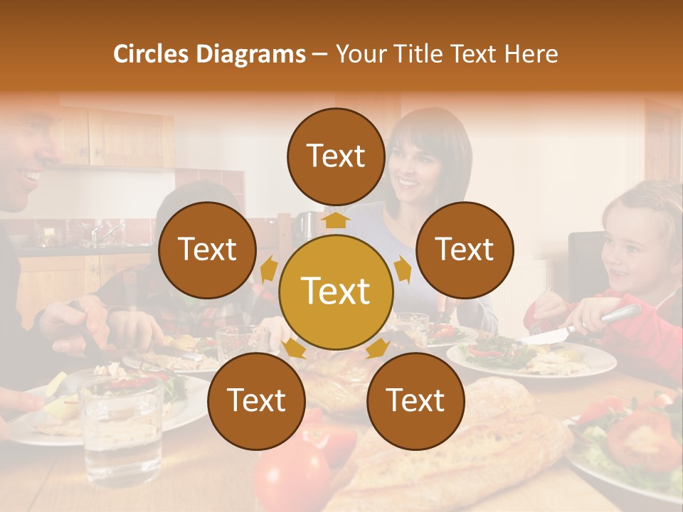 Middle Aged Happy Eating PowerPoint Template