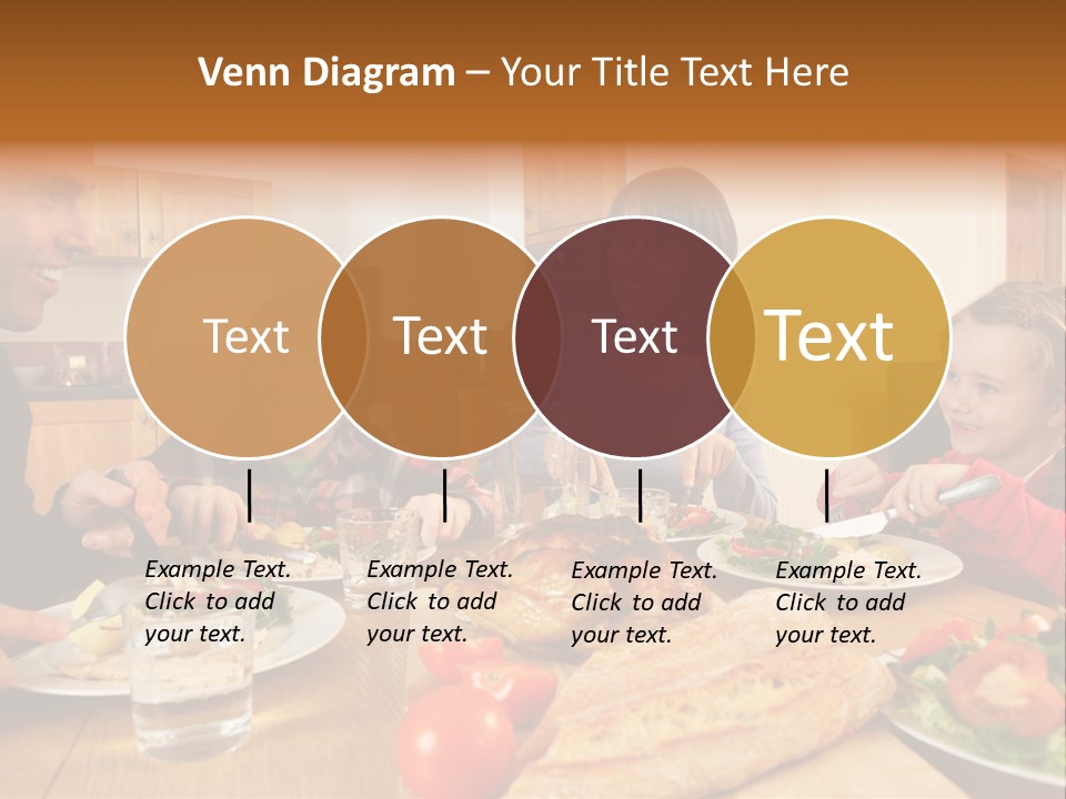 Middle Aged Happy Eating PowerPoint Template