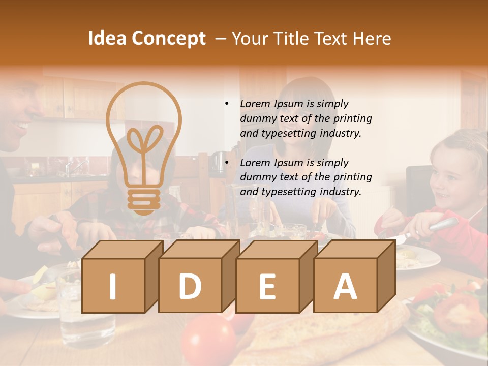 Middle Aged Happy Eating PowerPoint Template