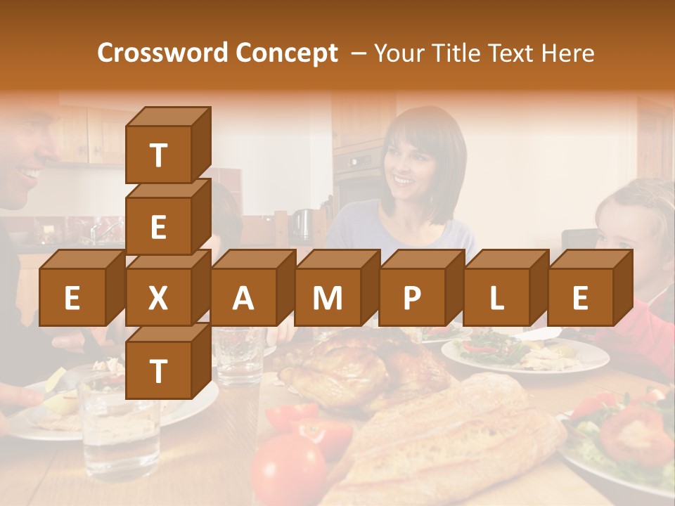 Middle Aged Happy Eating PowerPoint Template