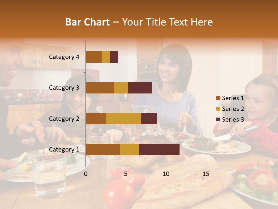 Middle Aged Happy Eating PowerPoint Template