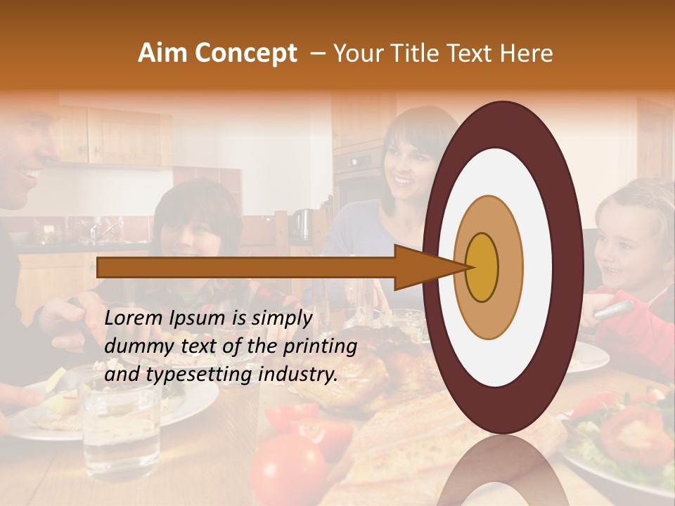 Middle Aged Happy Eating PowerPoint Template