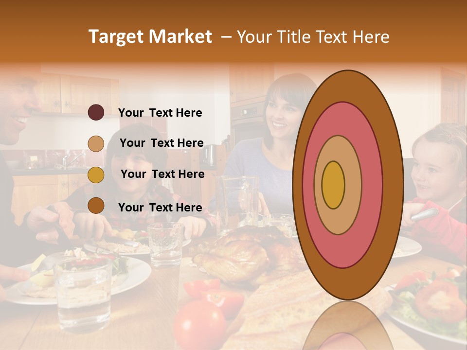 Middle Aged Happy Eating PowerPoint Template