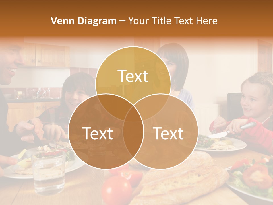 Middle Aged Happy Eating PowerPoint Template