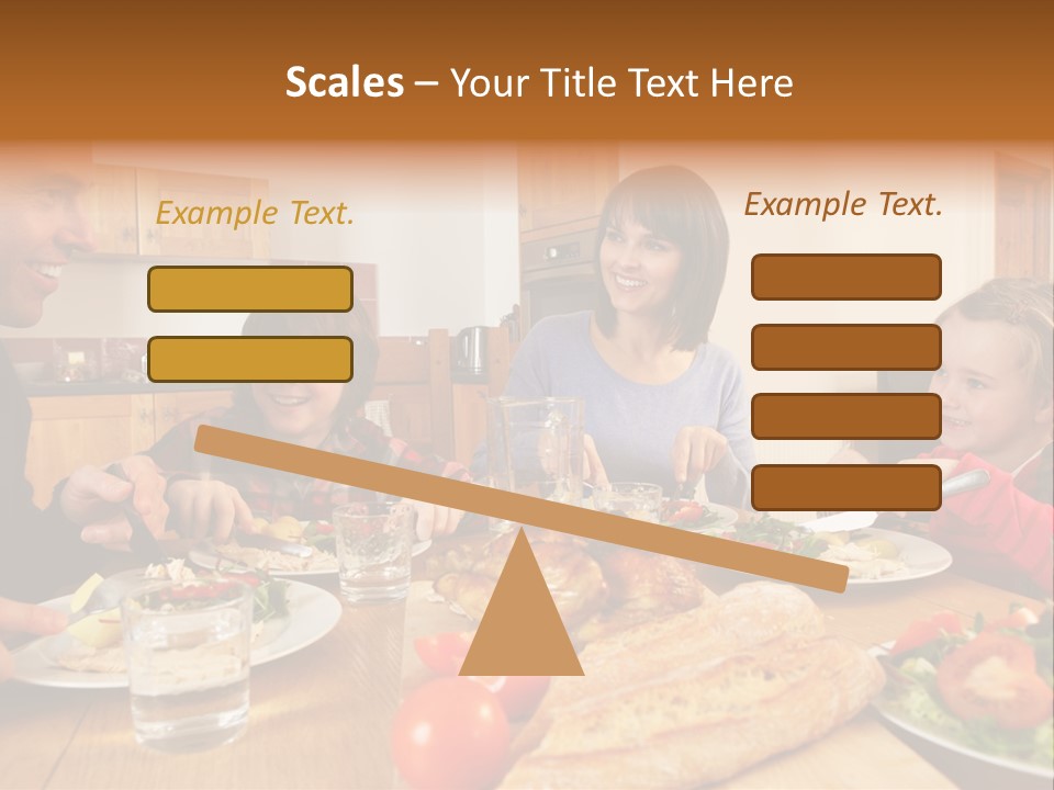 Middle Aged Happy Eating PowerPoint Template