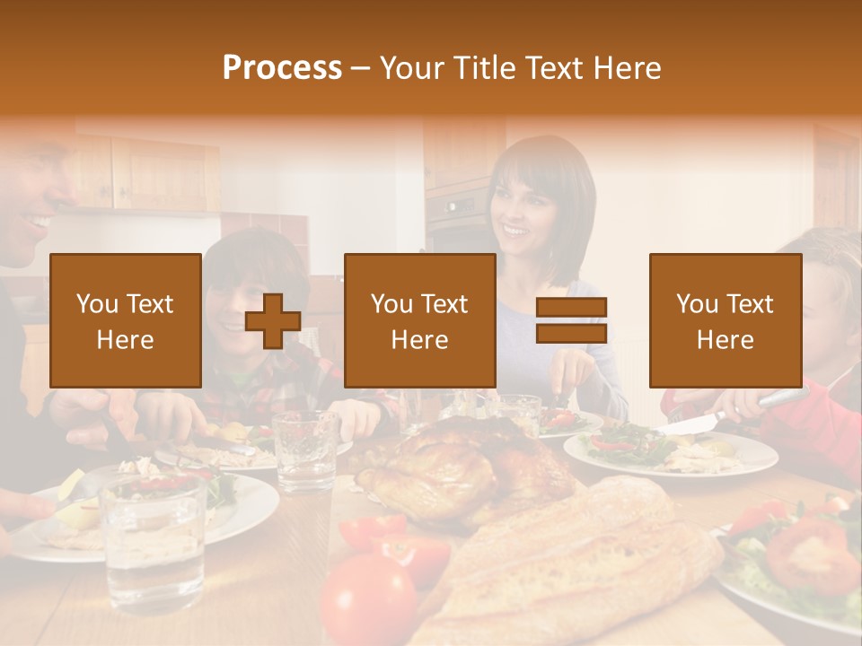 Middle Aged Happy Eating PowerPoint Template