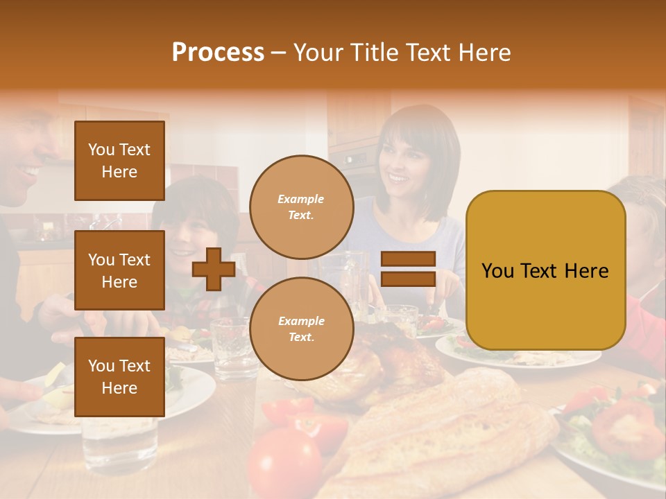 Middle Aged Happy Eating PowerPoint Template