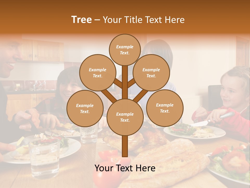 Middle Aged Happy Eating PowerPoint Template