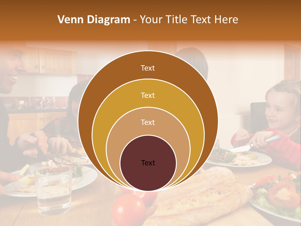 Middle Aged Happy Eating PowerPoint Template