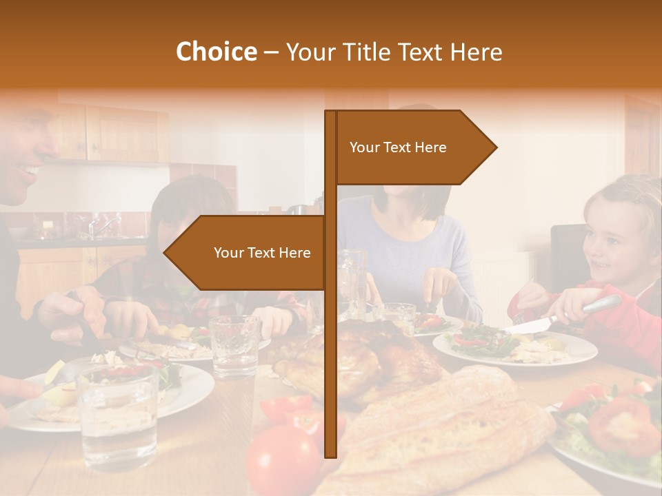 Middle Aged Happy Eating PowerPoint Template