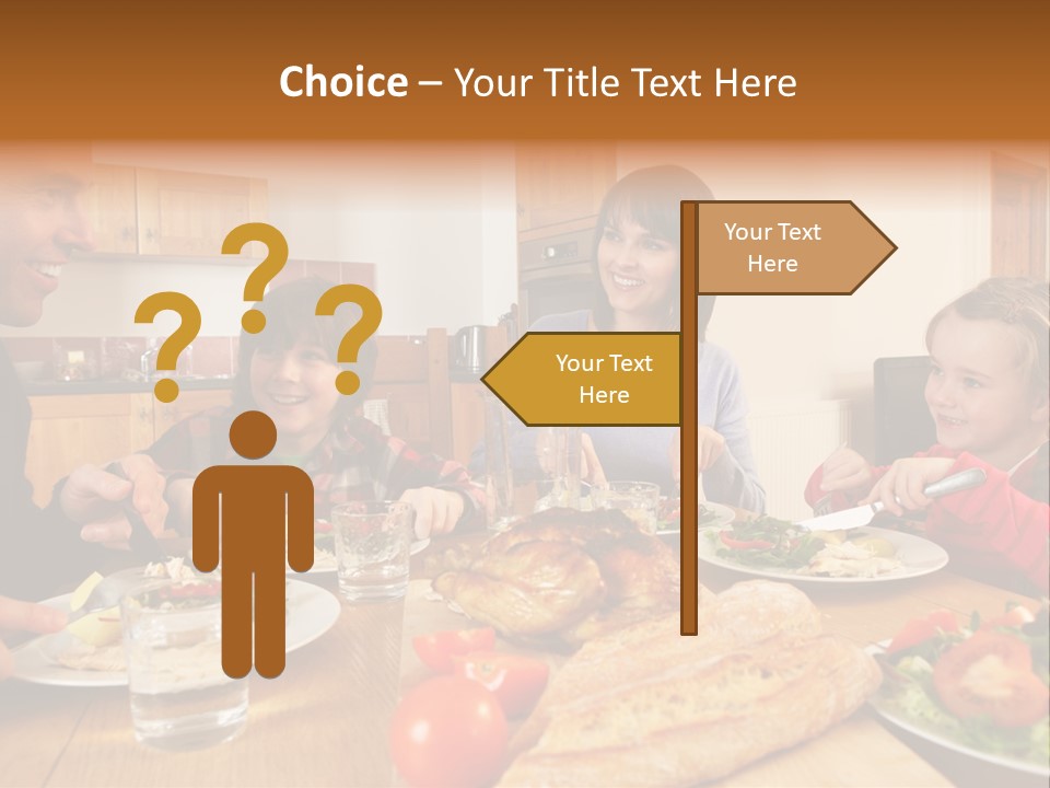 Middle Aged Happy Eating PowerPoint Template