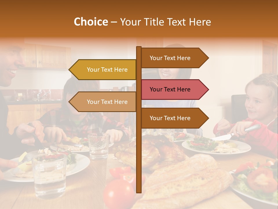 Middle Aged Happy Eating PowerPoint Template