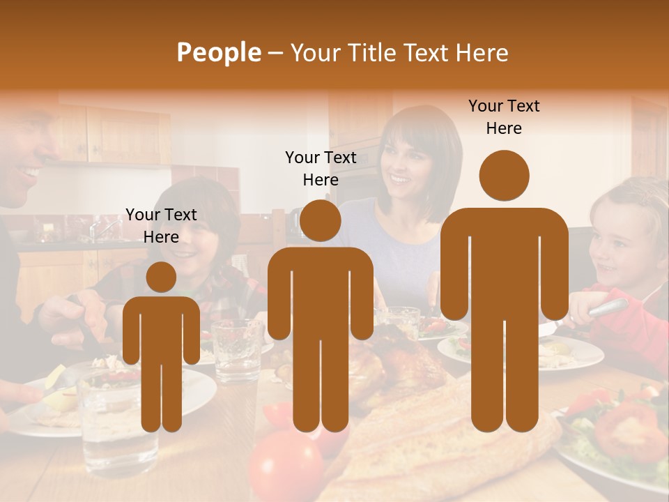 Middle Aged Happy Eating PowerPoint Template