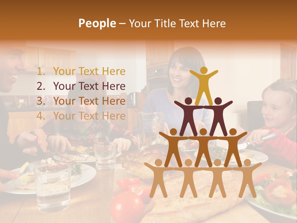 Middle Aged Happy Eating PowerPoint Template