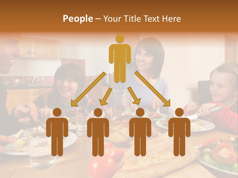 Middle Aged Happy Eating PowerPoint Template