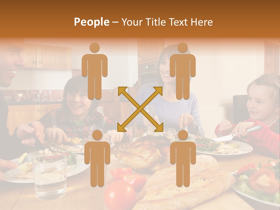 Middle Aged Happy Eating PowerPoint Template