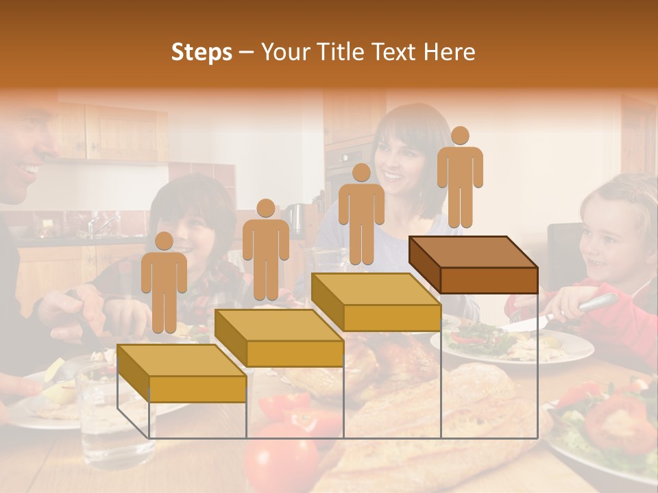 Middle Aged Happy Eating PowerPoint Template