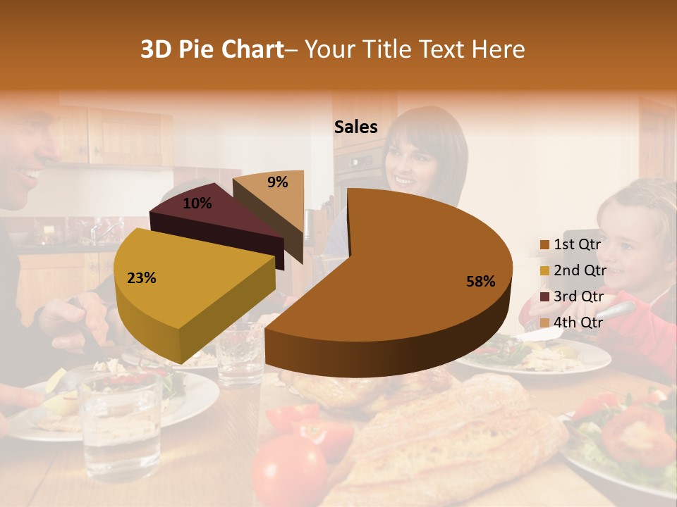 Middle Aged Happy Eating PowerPoint Template