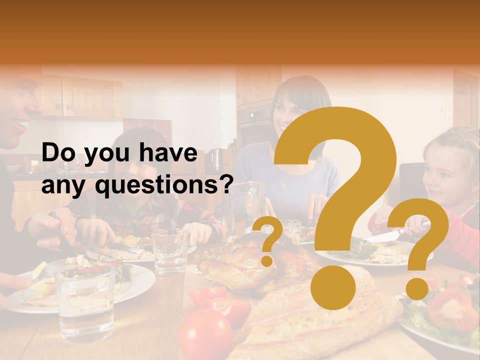 Middle Aged Happy Eating PowerPoint Template