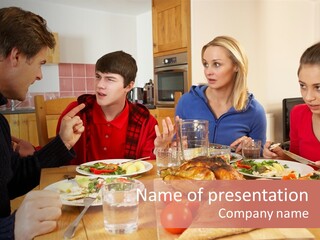 Teen Father Lunch PowerPoint Template