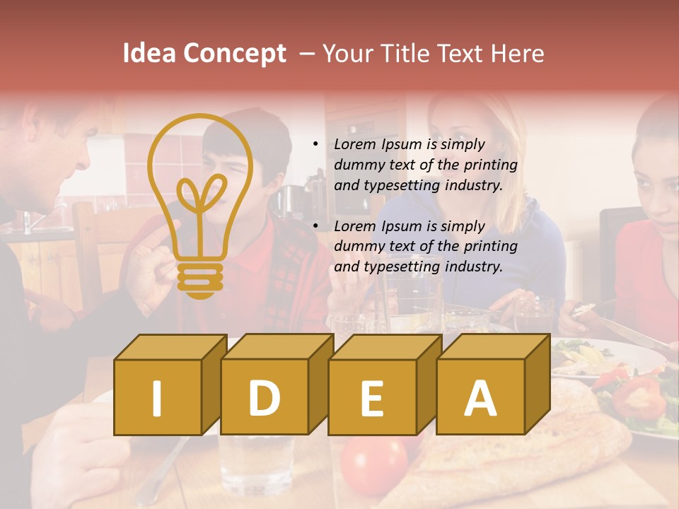 Teen Father Lunch PowerPoint Template