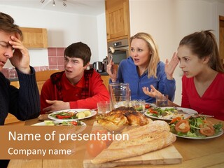 Caucasian Female Kitchen PowerPoint Template