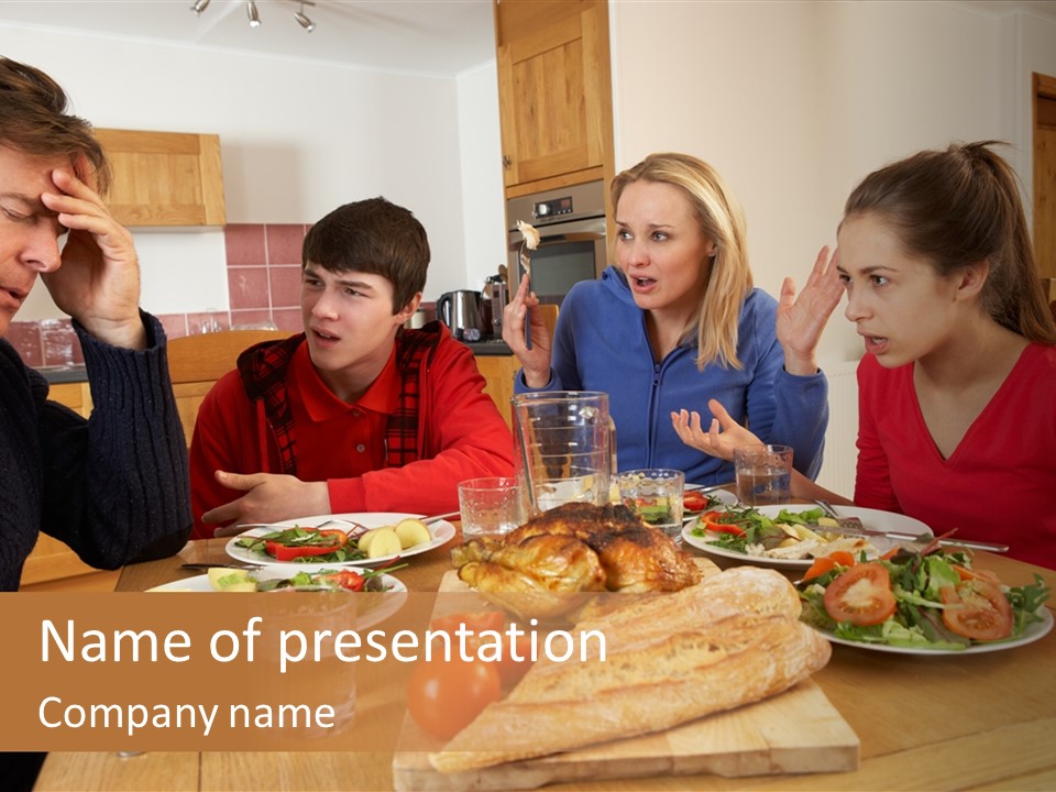 Caucasian Female Kitchen PowerPoint Template