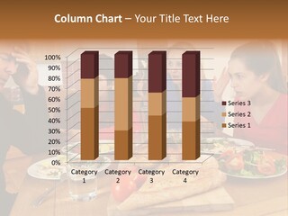 Caucasian Female Kitchen PowerPoint Template