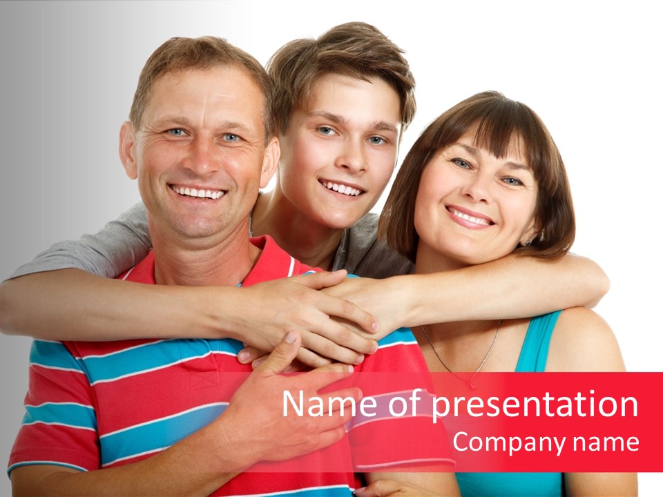 Isolated Teenager White PowerPoint Template