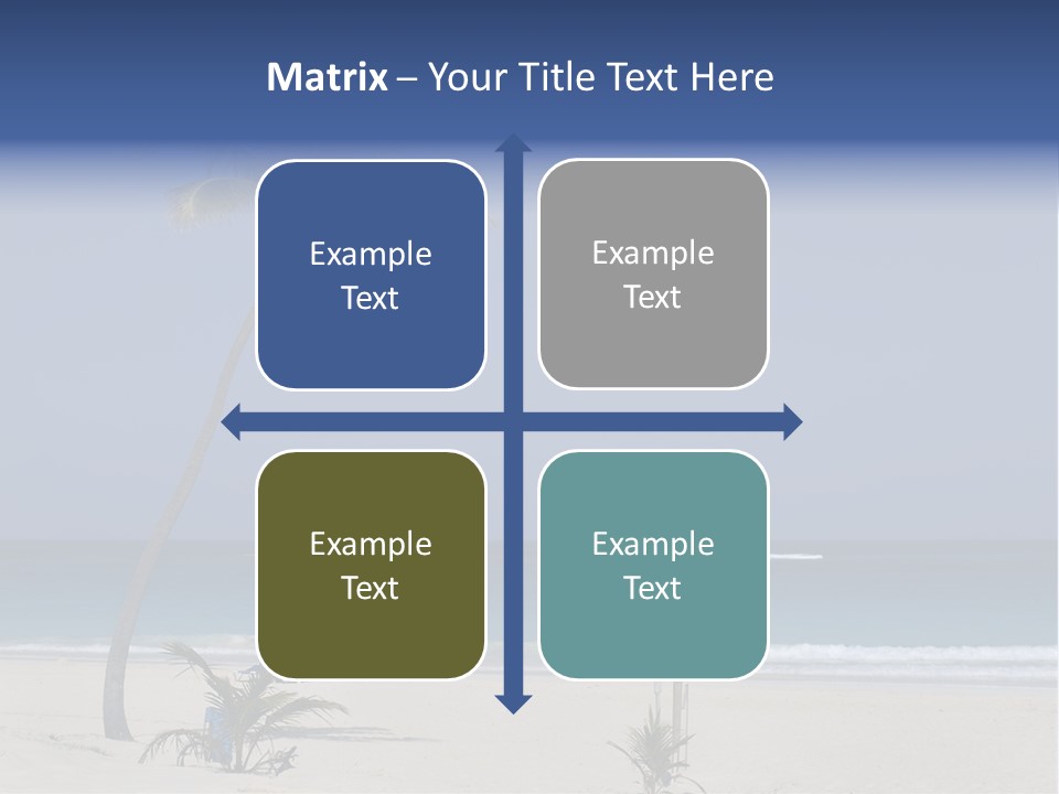 A Palm Tree On A Beach With The Ocean In The Background PowerPoint Template