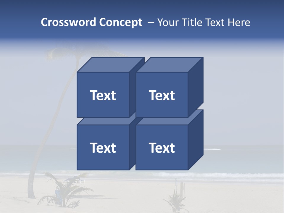 A Palm Tree On A Beach With The Ocean In The Background PowerPoint Template