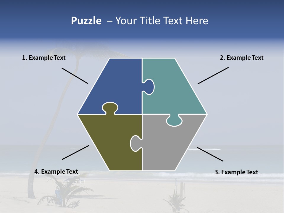 A Palm Tree On A Beach With The Ocean In The Background PowerPoint Template