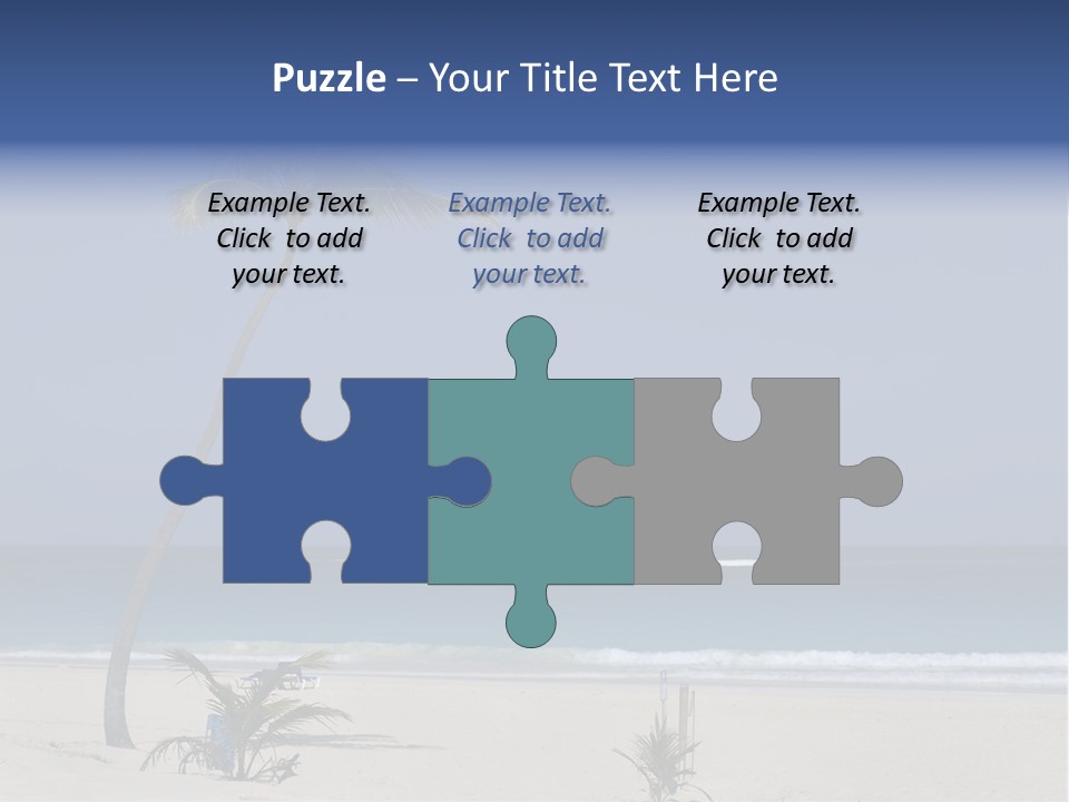 A Palm Tree On A Beach With The Ocean In The Background PowerPoint Template