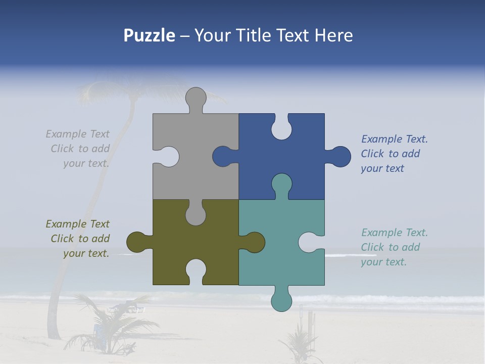 A Palm Tree On A Beach With The Ocean In The Background PowerPoint Template