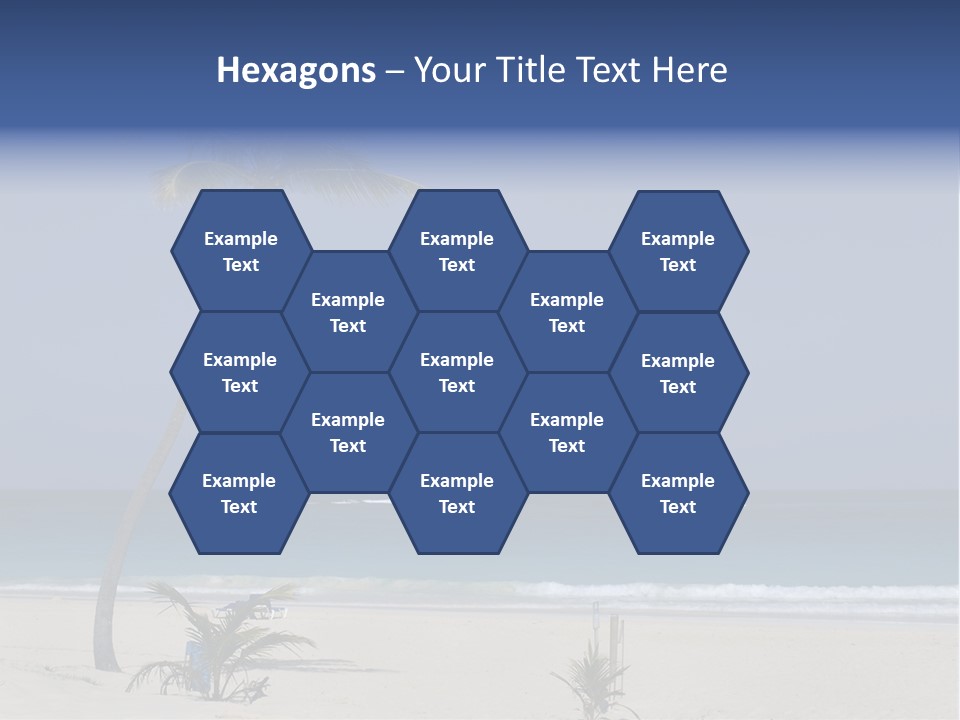 A Palm Tree On A Beach With The Ocean In The Background PowerPoint Template