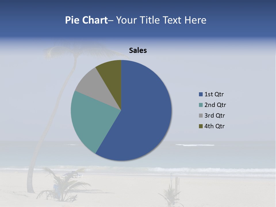 A Palm Tree On A Beach With The Ocean In The Background PowerPoint Template