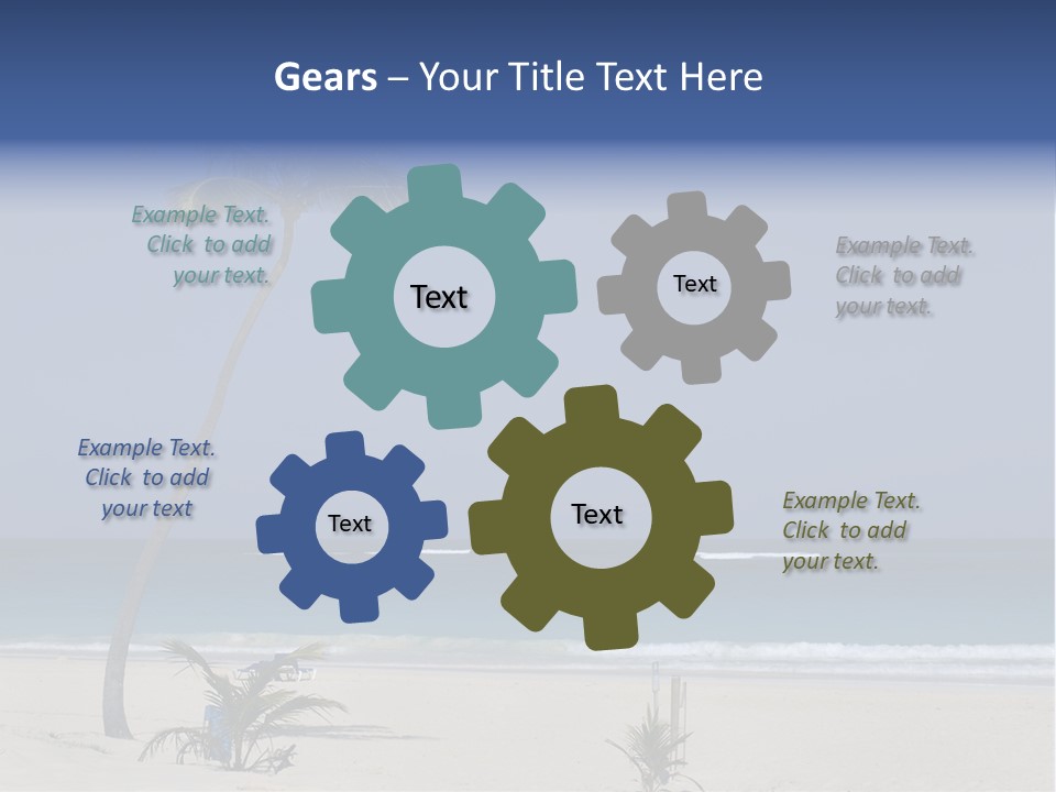 A Palm Tree On A Beach With The Ocean In The Background PowerPoint Template