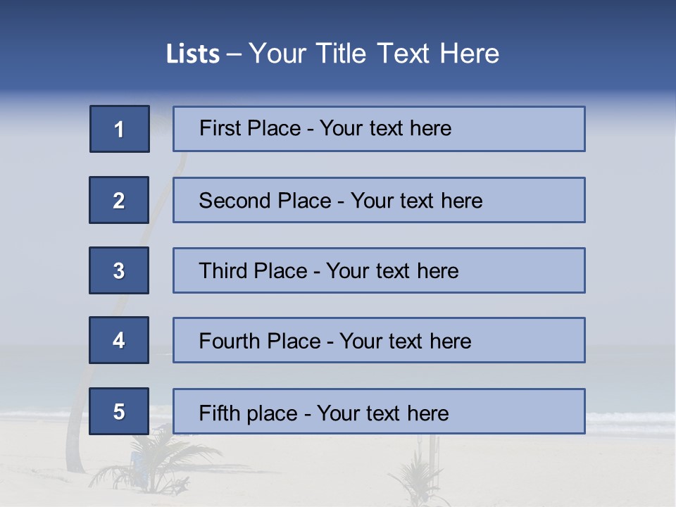 A Palm Tree On A Beach With The Ocean In The Background PowerPoint Template