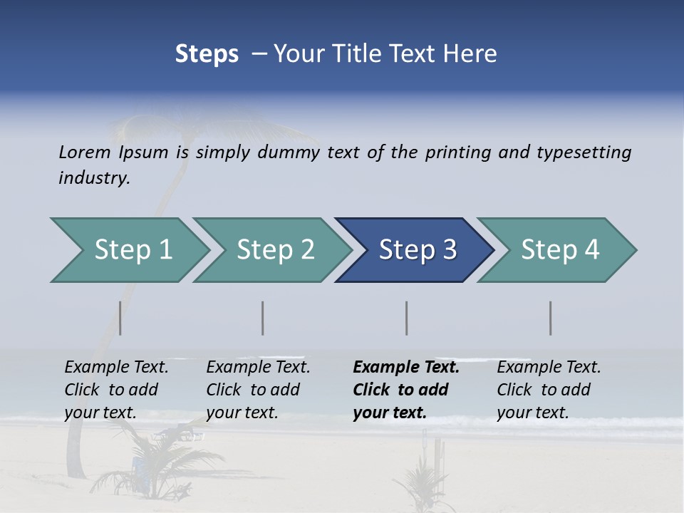 A Palm Tree On A Beach With The Ocean In The Background PowerPoint Template