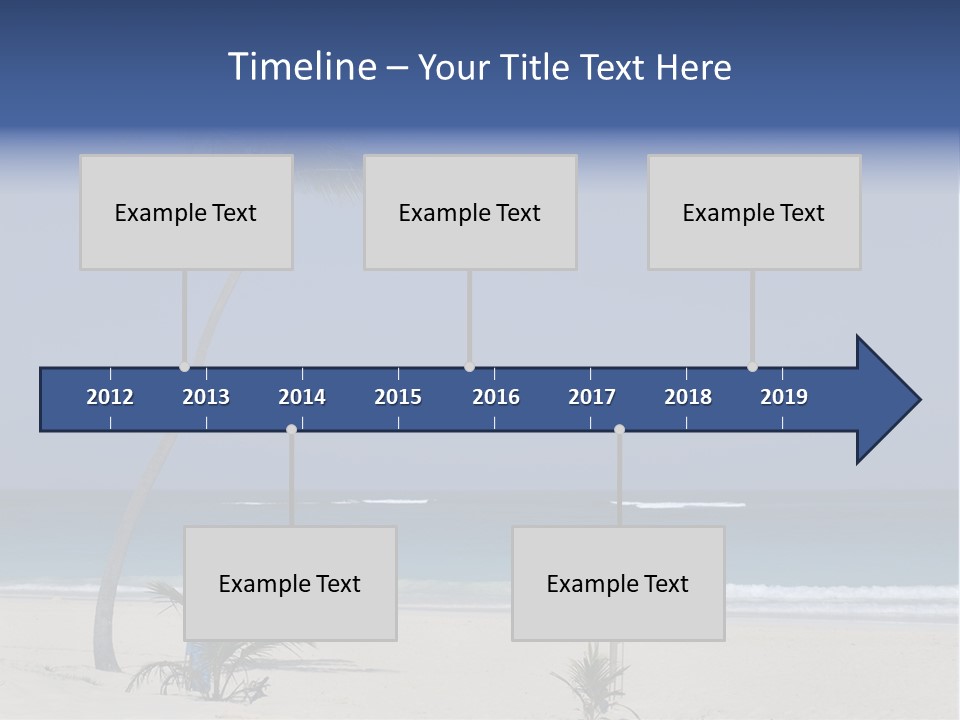 A Palm Tree On A Beach With The Ocean In The Background PowerPoint Template