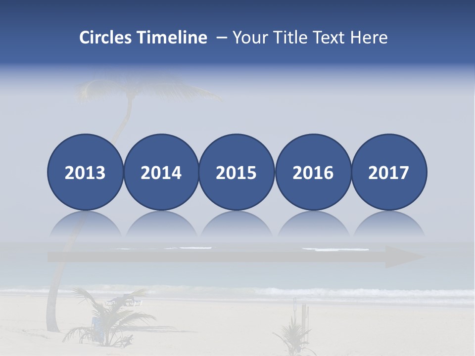 A Palm Tree On A Beach With The Ocean In The Background PowerPoint Template